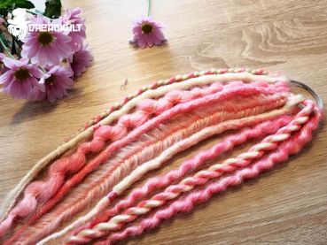 Synthetic dreads single-end 13 pcs. (pink-blonde)